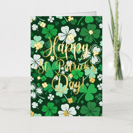 ハッピーセントパトリックの日 箔グリーティングカード