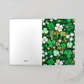 ハッピーセントパトリックの日 箔グリーティングカード (外側レイダウン)