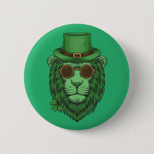 ハッピーセントパトリックの日 | Leprechaun Lion 缶バッジ (正面)