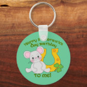 ハッピーセントパトリックの私への誕生日! キーホルダー (正面)