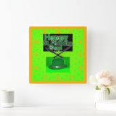 ハッピーセントパトリックスの日 スクエア壁時計 (ホーム)