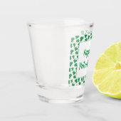 ハッピーセントパトリックスデイグリーンシャームロックパターン ショットグラス (左)