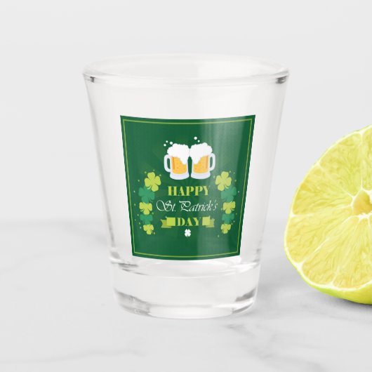 ハッピーセントパトリックスデイビール&クローバー ショットグラス (正面)