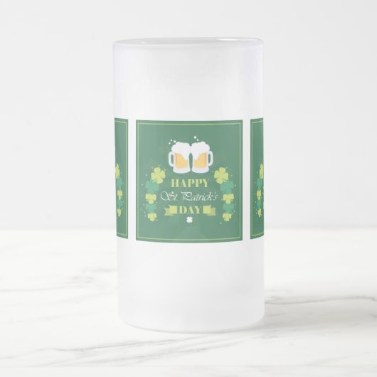 ハッピーセントパトリックスデイビール&クローバー フロストグラスビールジョッキ (中央)