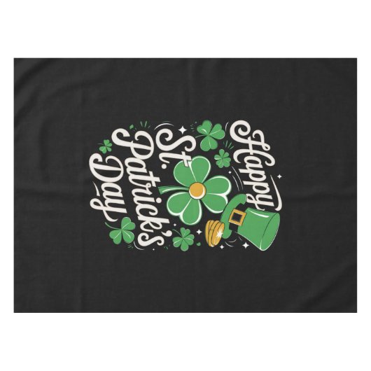 ハッピーセントパトリックズデイアイリッシュ伝統セントパティーズ テーブルクロス (正面(横))