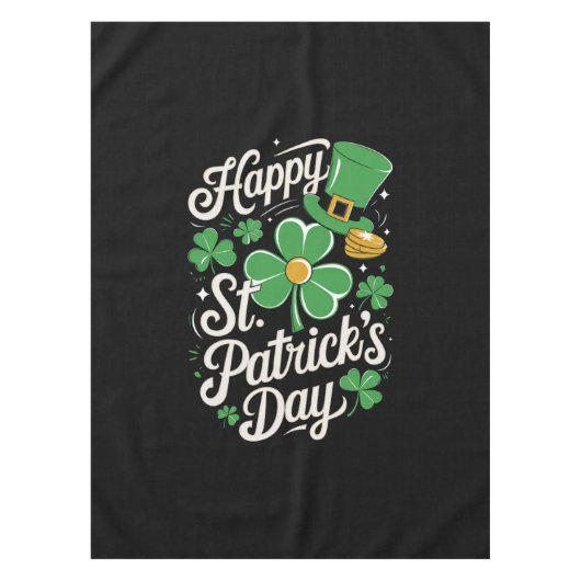 ハッピーセントパトリックズデイアイリッシュ伝統セントパティーズ テーブルクロス (正面)