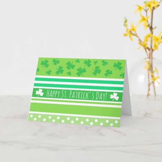 ハッピーセントパトリックズデイグリーンストライプズ カード (黄色い花)