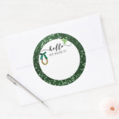 ハッピーセントパトリックズデイグリーンパーティークローバー ラウンドシール (封筒)