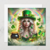 ハッピーセントパトリックデーのホリデーカード シーズンカード (正面/裏面)