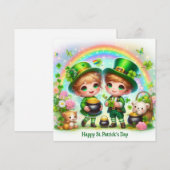ハッピーセントパトリックデーのホリデーカード シーズンカード (正面/裏面)