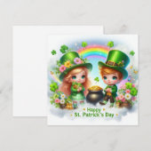 ハッピーセントパトリックデーのホリデーカード シーズンカード (正面/裏面)