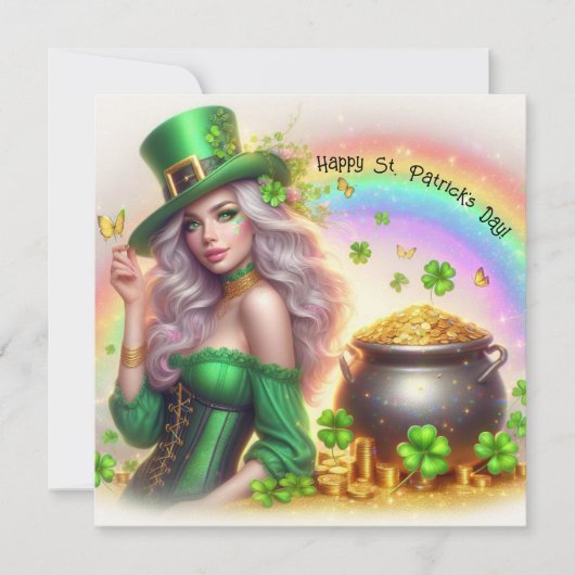 ハッピーセントパトリックデーのホリデーカード シーズンカード (正面)