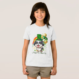 ハッピーセントパトリックデーの子供用Tシャツ（背面プリント付き） トライブレンドＴシャツ
