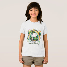 ハッピーセントパトリックデーの子供用Tシャツ（背面プリント付き） トライブレンドＴシャツ