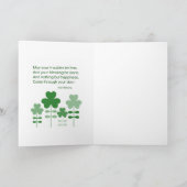 ハッピーセントパトリックデースロースグリーティングカード カード (内部)