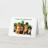 ハッピーセントパトリックデー猫のグリーティングカード カード (正面)