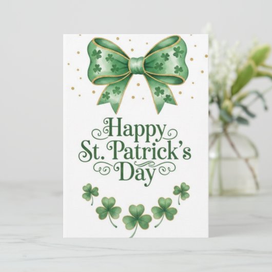 ハッピーセントパトリックデー アイリッシュ グリーティング カード (スタンド正面)