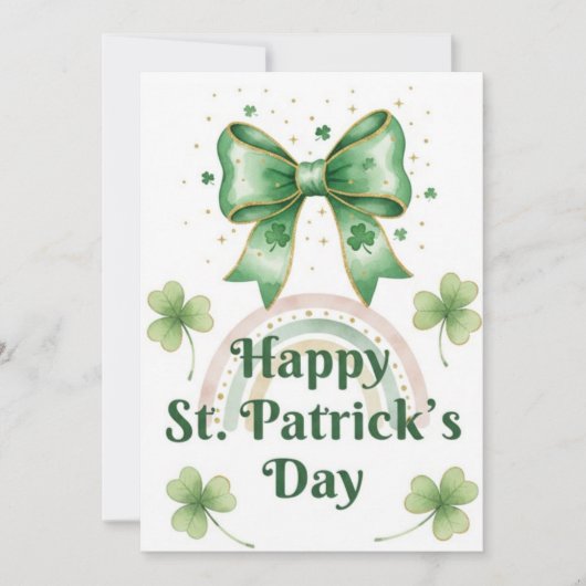ハッピーセントパトリックデー アイリッシュ グリーティング カード (正面)