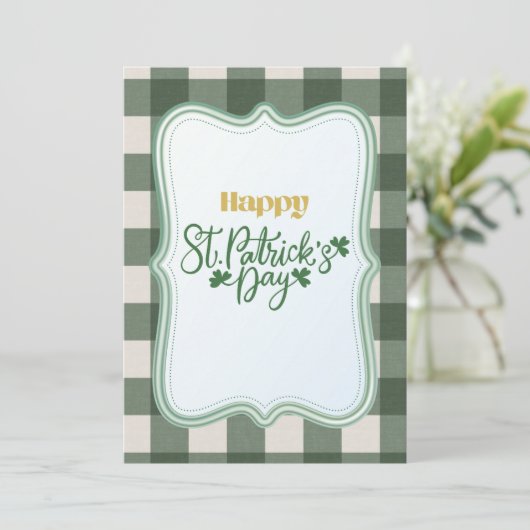 ハッピーセントパトリックデー アイリッシュ グリーティング カード (スタンド正面)