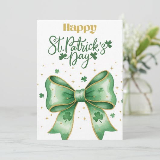 ハッピーセントパトリックデー アイリッシュ グリーティング カード (スタンド正面)