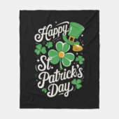 ハッピーセントパトリックデー アイルランドの伝統 St Patty's フリースブランケット (正面)