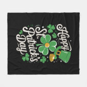 ハッピーセントパトリックデー アイルランドの伝統 St Patty's フリースブランケット (正面(横))