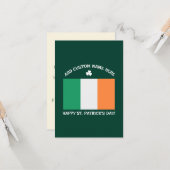 ハッピーセントパトリックデー カスタムネーム シャムロック カード (正面/裏面インサイチュ)