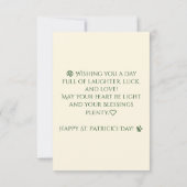 ハッピーセントパトリックデー カスタムネーム シャムロック カード (裏面)