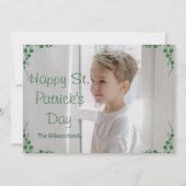 ハッピーセントパトリックデー シャムロックの子供の写真 シーズンカード (正面)