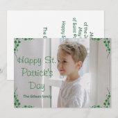 ハッピーセントパトリックデー シャムロックの子供の写真 シーズンカード (正面/裏面)