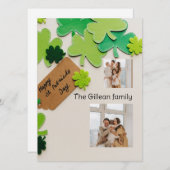 ハッピーセントパトリックデー シャムロックファミリー 2枚の写真 シーズンカード (正面/裏面)