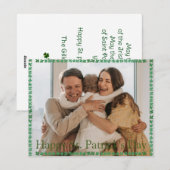 ハッピーセントパトリックデー シャムロック一家の写真 シーズンカード (正面/裏面)