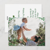 ハッピーセントパトリックデー シャムロック一家の写真 シーズンカード (正面/裏面)