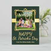 ハッピーセントパトリックデー シャムロック一家 写真1枚 箔シーズンカード (立ち正面)