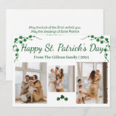 ハッピーセントパトリックデー シャムロック一家 3枚の写真 シーズンカード (正面/裏面)