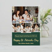 ハッピーセントパトリックデー シャムロック家族写真 箔シーズンカード (立ち正面)