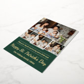 ハッピーセントパトリックデー シャムロック家族写真 箔シーズンカード (回転した状態)