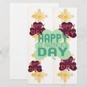 ハッピーセントパトリックデー ラブリー アート プリント 便箋 (正面/裏面)