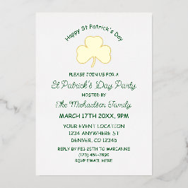 ハッピーセントパトリックデー 箔招待状