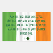 ハッピーセントパトリック賛美ズのアイルランド国旗のシャムロック 長方形シール (正面)