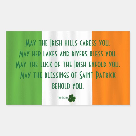 ハッピーセントパトリック賛美ズのアイルランド国旗のシャムロック 長方形シール (正面)