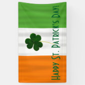 ハッピーセントパトリック・アイリッシュカラーズシャムロックバナー 横断幕 (縦)