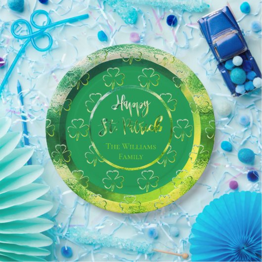 ハッピーセントパトリック・シャムロックグリーンクローバーズアイルランド ペーパープレート (パーティー)