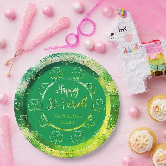 ハッピーセントパトリック・シャムロックグリーンクローバーズアイルランド ペーパープレート (パーティー)