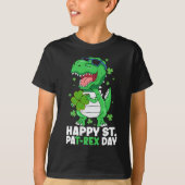 ハッピーセントパTレックスデイ恐竜St patricks day少年 Tシャツ (正面)