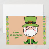 ハッピーセント。パトリックの日レプレシャン ノートカード (正面/裏面)