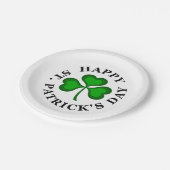 ハッピーセント。パトリックの日文字グリーンクローバーシャムロック ペーパープレート (アングル)