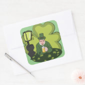 「ハッピーセント。パトリックの日» LEPRECHAUN スクエアシール (封筒)