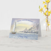 ハッピーセーリングリタイアボートシーウォーターのカラーカード カード (黄色い花)