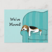 ハッピーソファbeagleかわいい犬の発表リマインダー 案内ポストカード (正面)